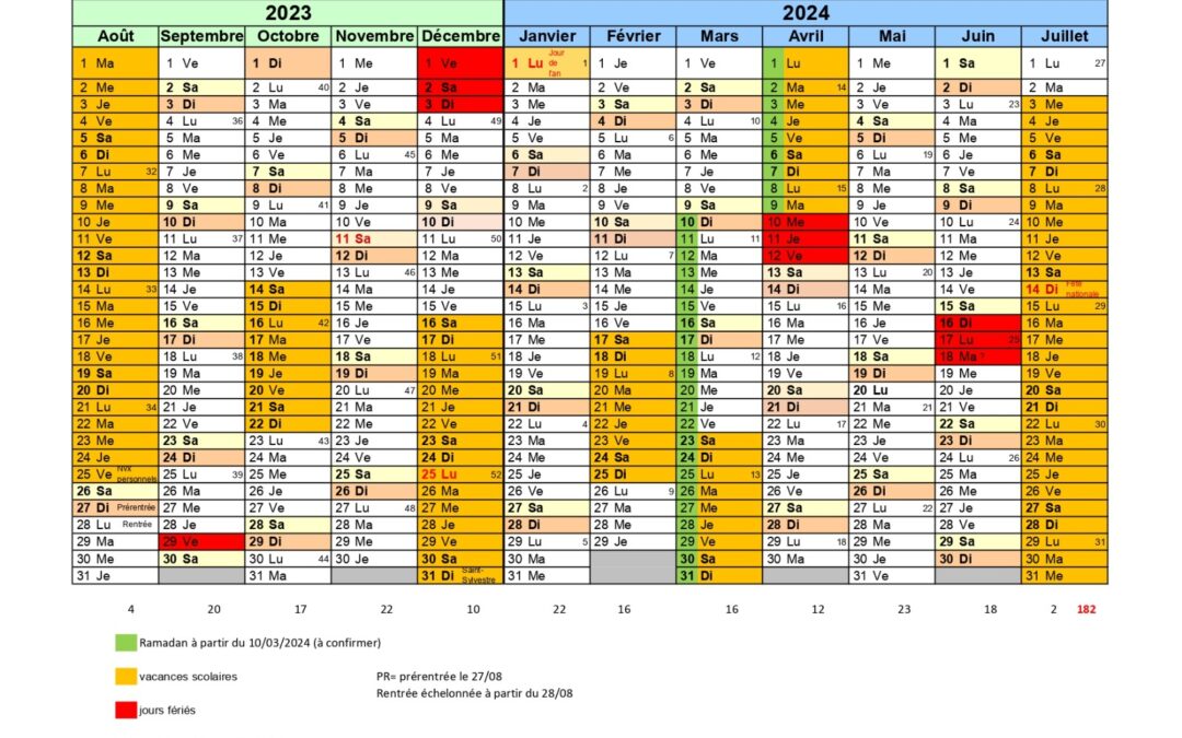 Le calendrier 2023-2024 est là !