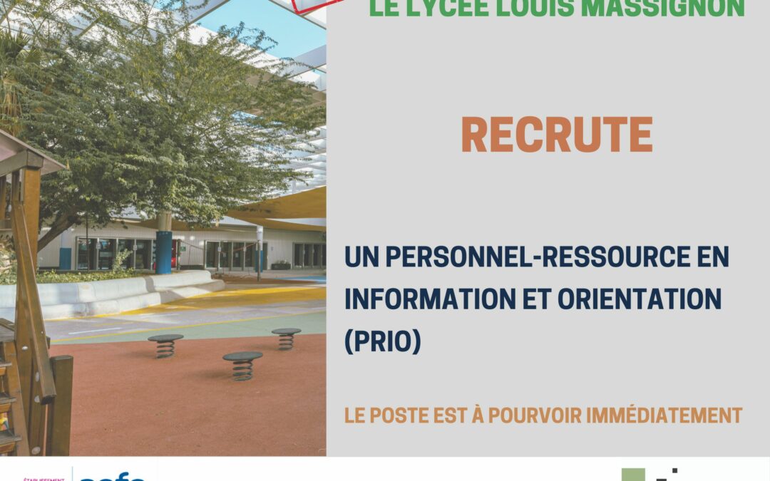 Recrutement : Un personnel-ressource en information et orientation (PRIO)