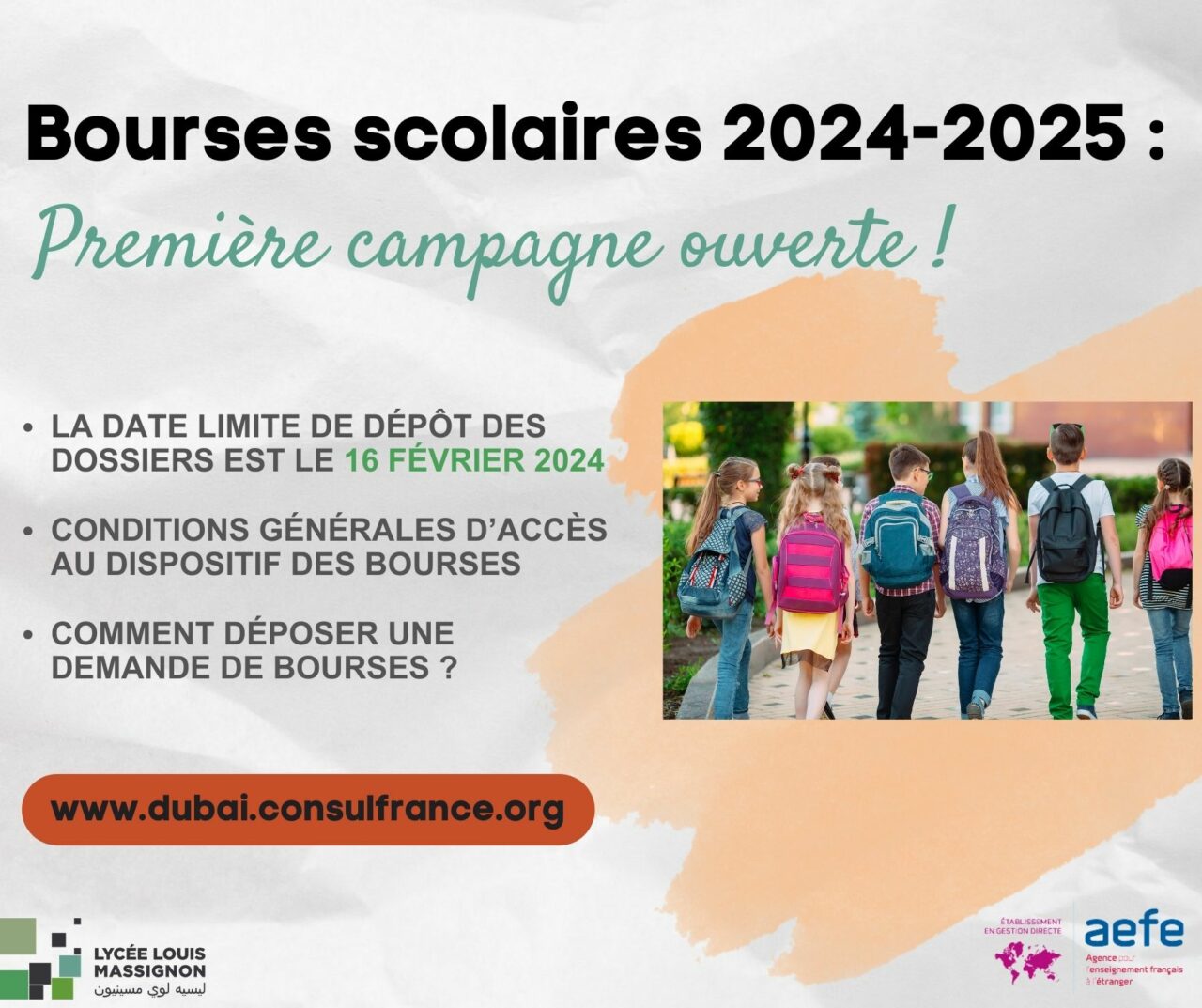 Bourses scolaires AEFE 20242025 Première Campagne ouverte Lycee