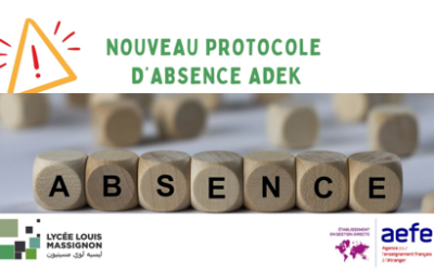 Nouveau protocole d’absence ADEK